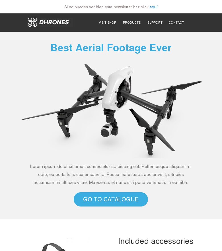 Plantilla email marketing Drones
