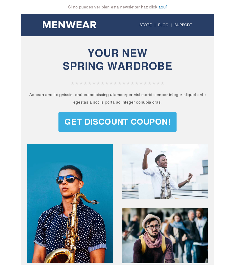 Plantilla email marketing Cupón