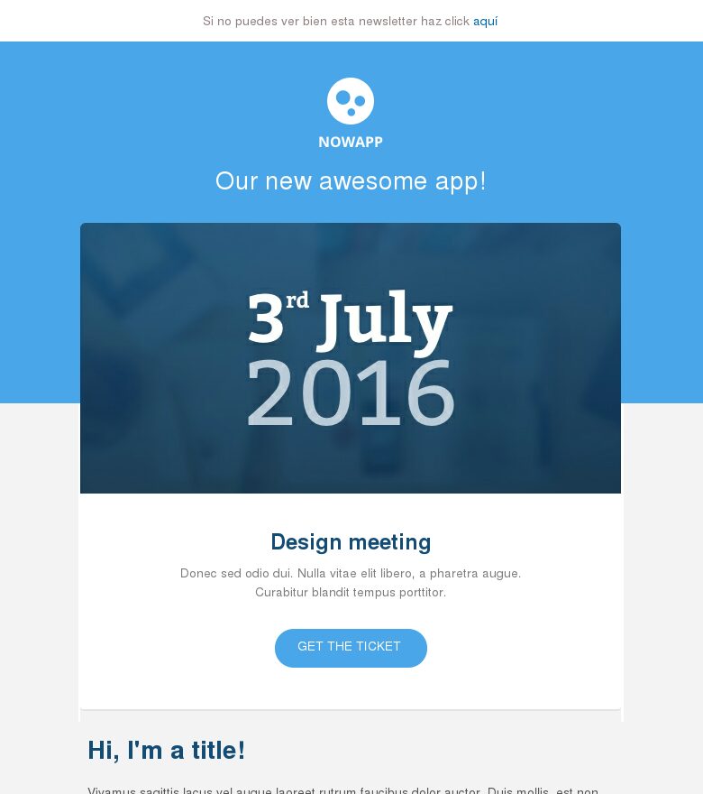 Plantilla email marketing Agua