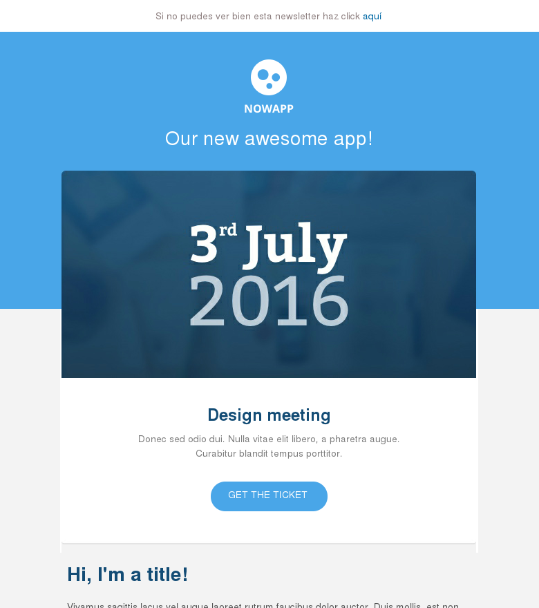 Plantilla email marketing Agua