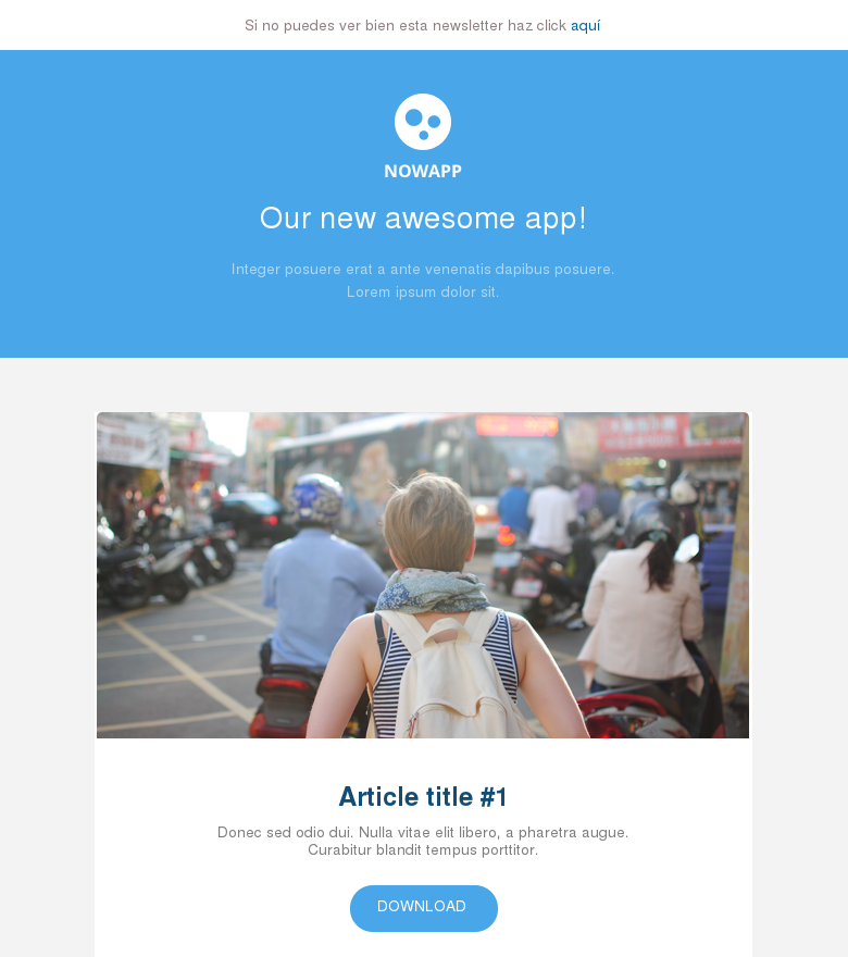 Plantilla email marketing Azul larga