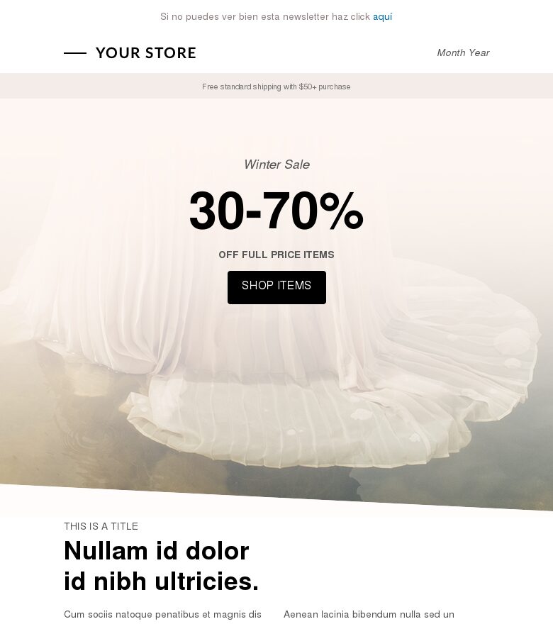Plantilla email marketing Descuento