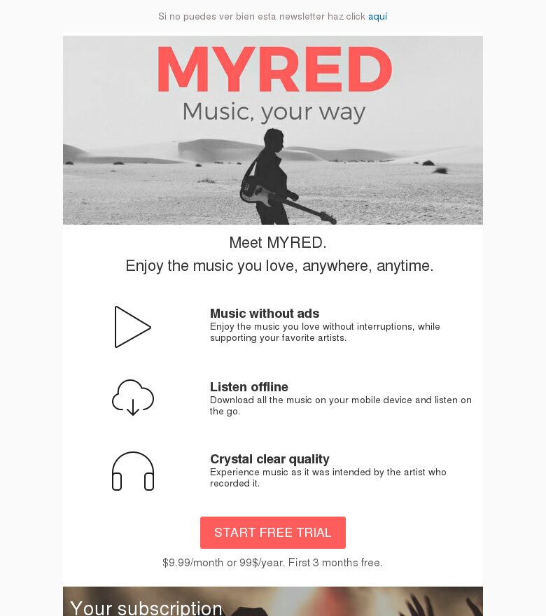 Plantilla email marketing Grupo música