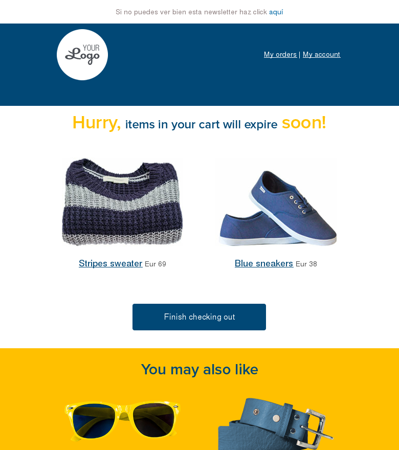 Plantilla email marketing Carrito amarillo