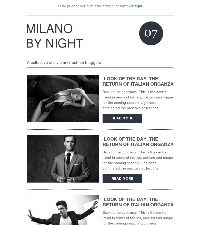 Plantilla email marketing Moda blanco y negro
