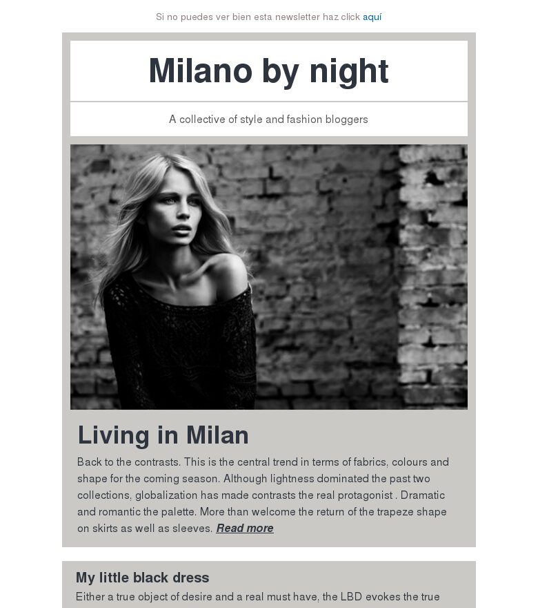 Plantilla email marketing Moda texto