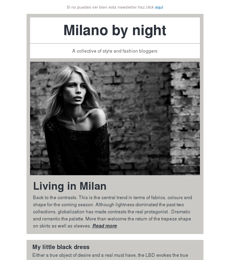 Plantilla email marketing Moda texto