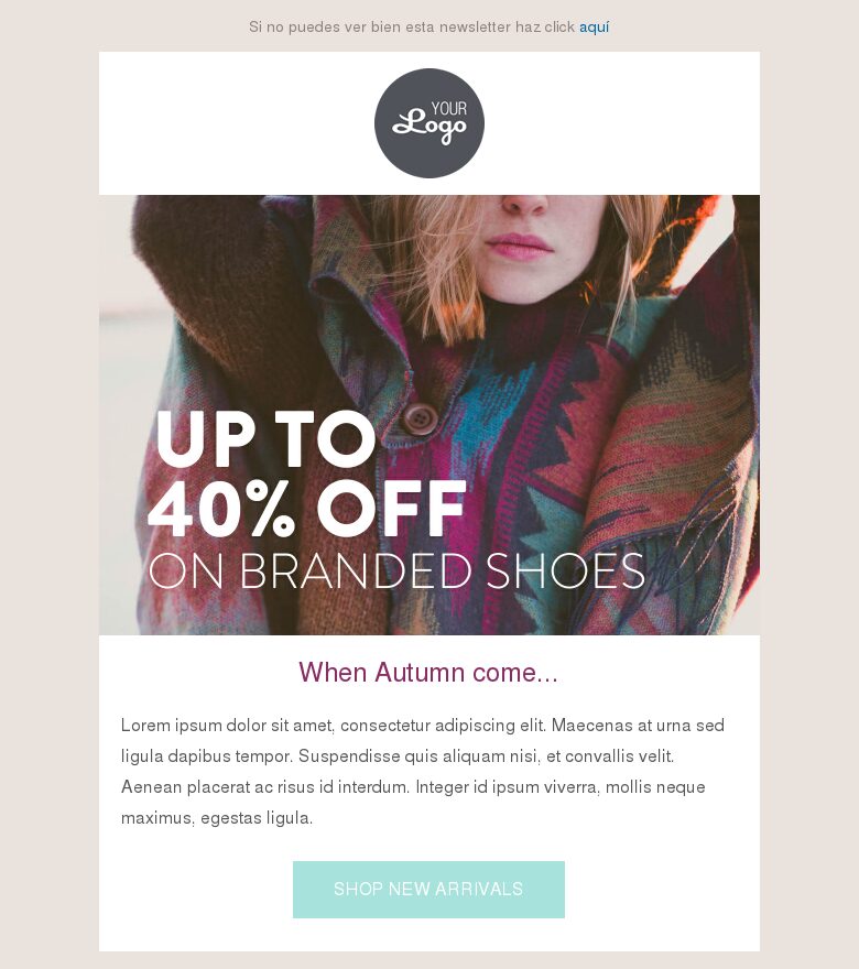 Plantilla email marketing Moda joven