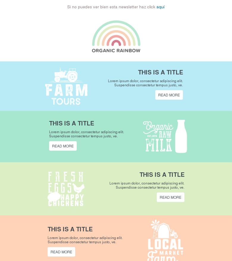 Plantilla email marketing Arcoiris saludable