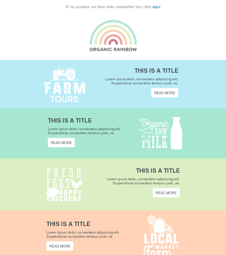 Plantilla email marketing Arcoiris saludable