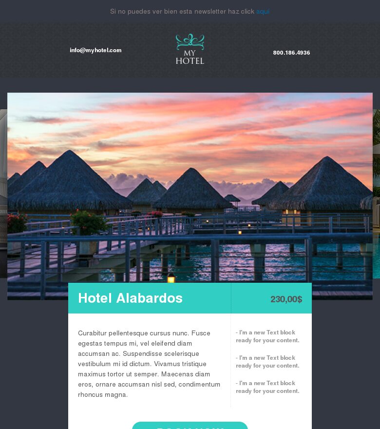 Plantilla email marketing Hotel
