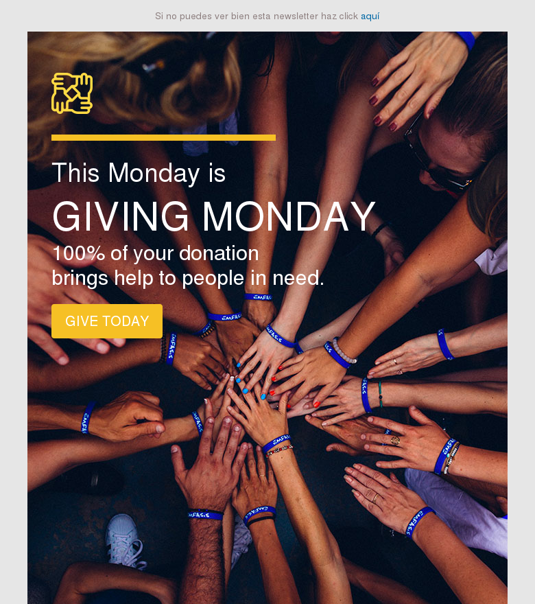 Plantilla email marketing Donaciones