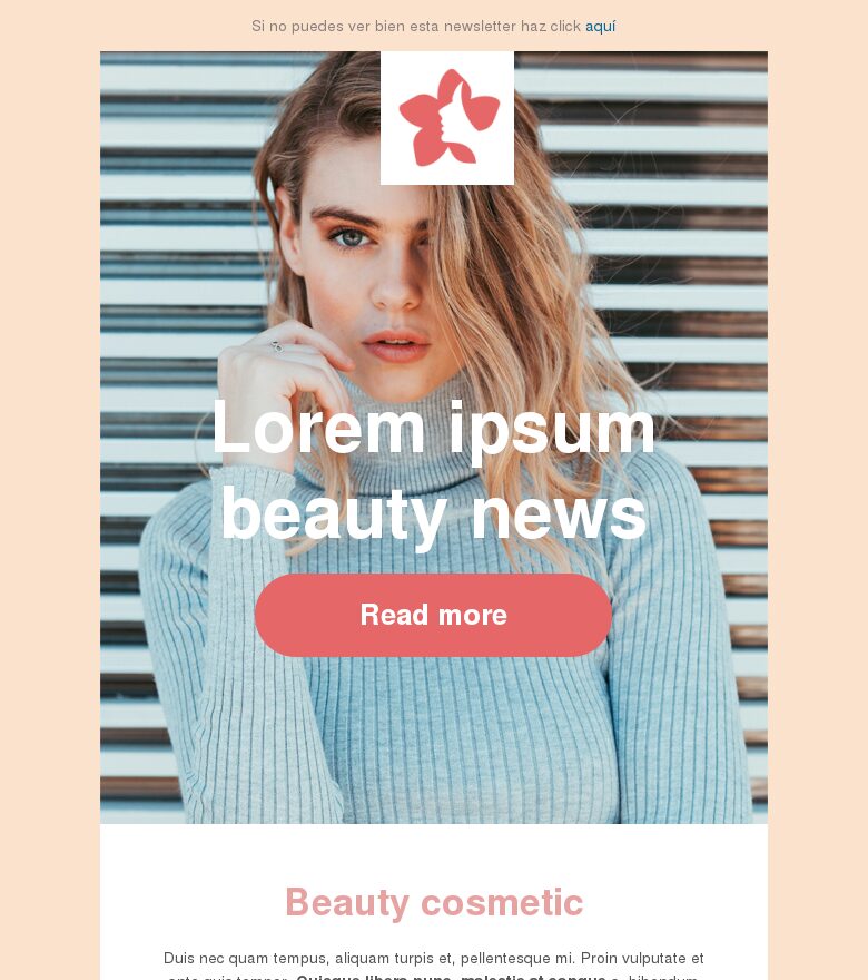 Plantilla email marketing Belleza