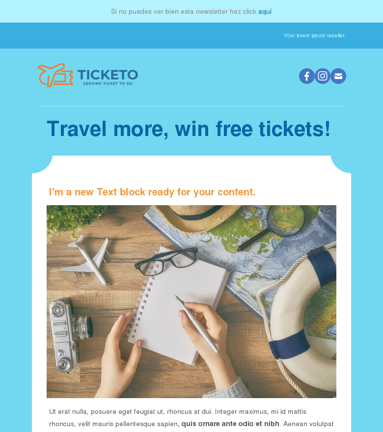 Plantilla email marketing Billetes