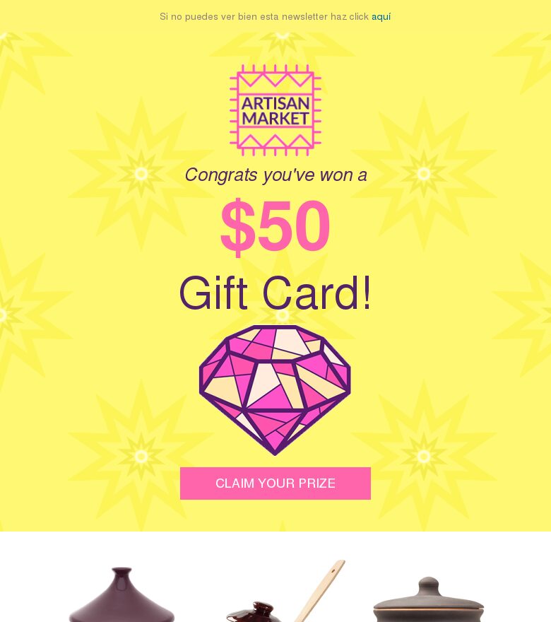 Plantilla email marketing Tarjeta regalo