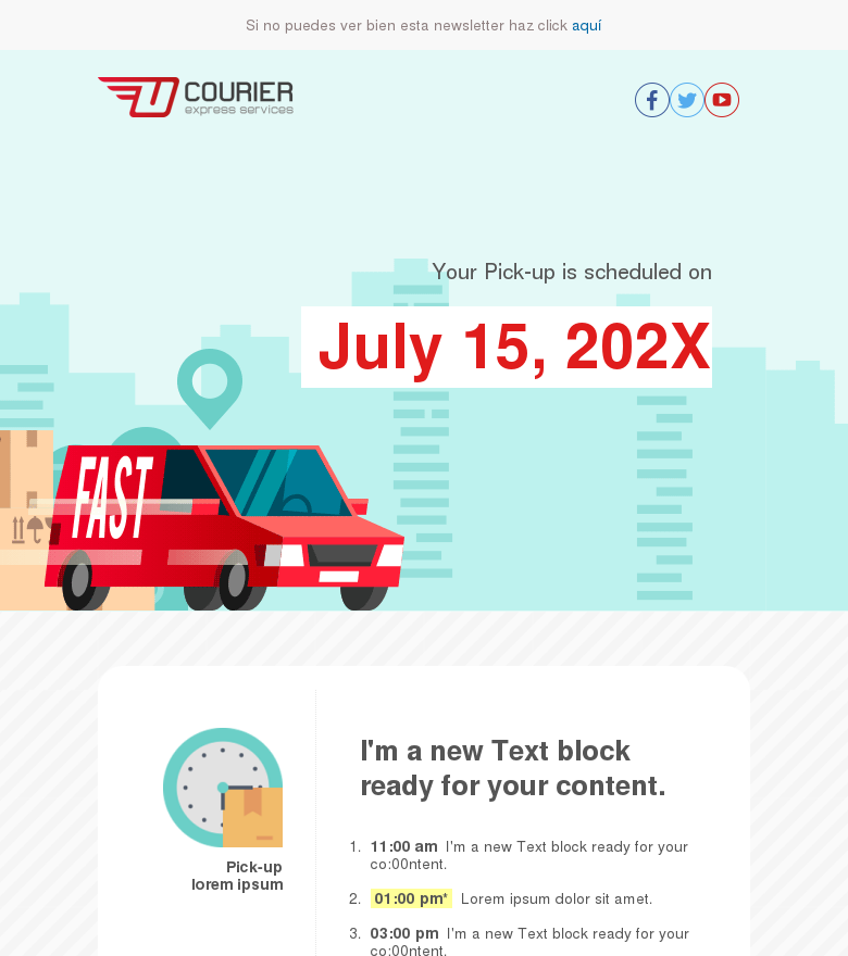 Email marketing template En reparto