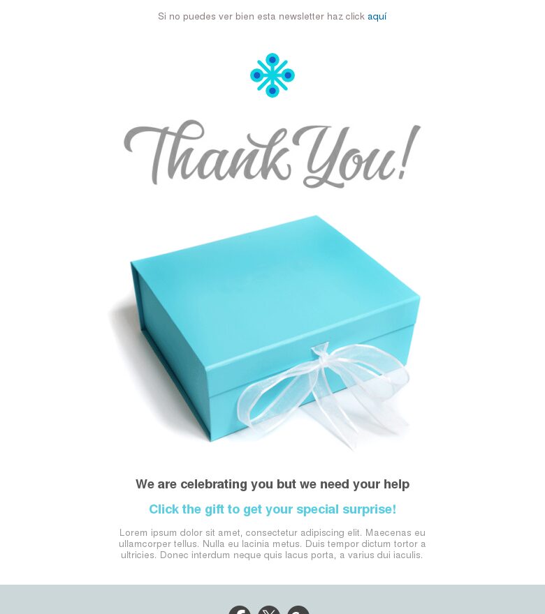 Plantilla email marketing Gracias