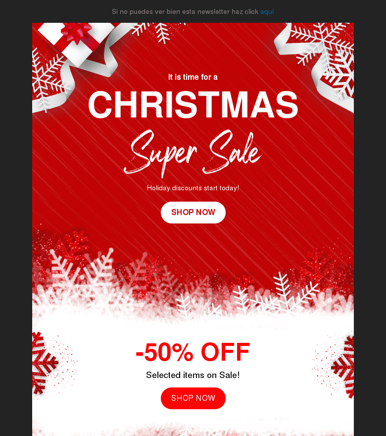 Plantilla email marketing Oferta navidad