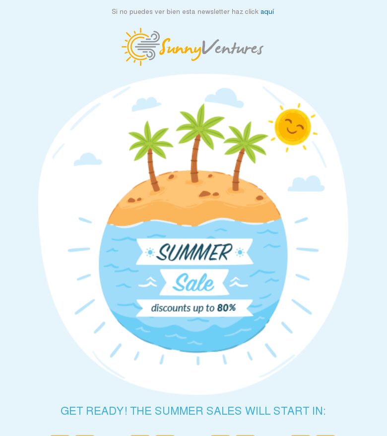 Plantilla email marketing Ofertas de verano