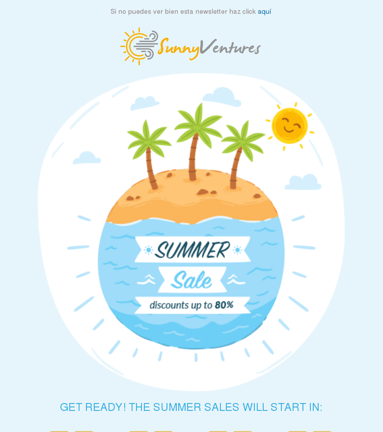 Plantilla email marketing Ofertas de verano