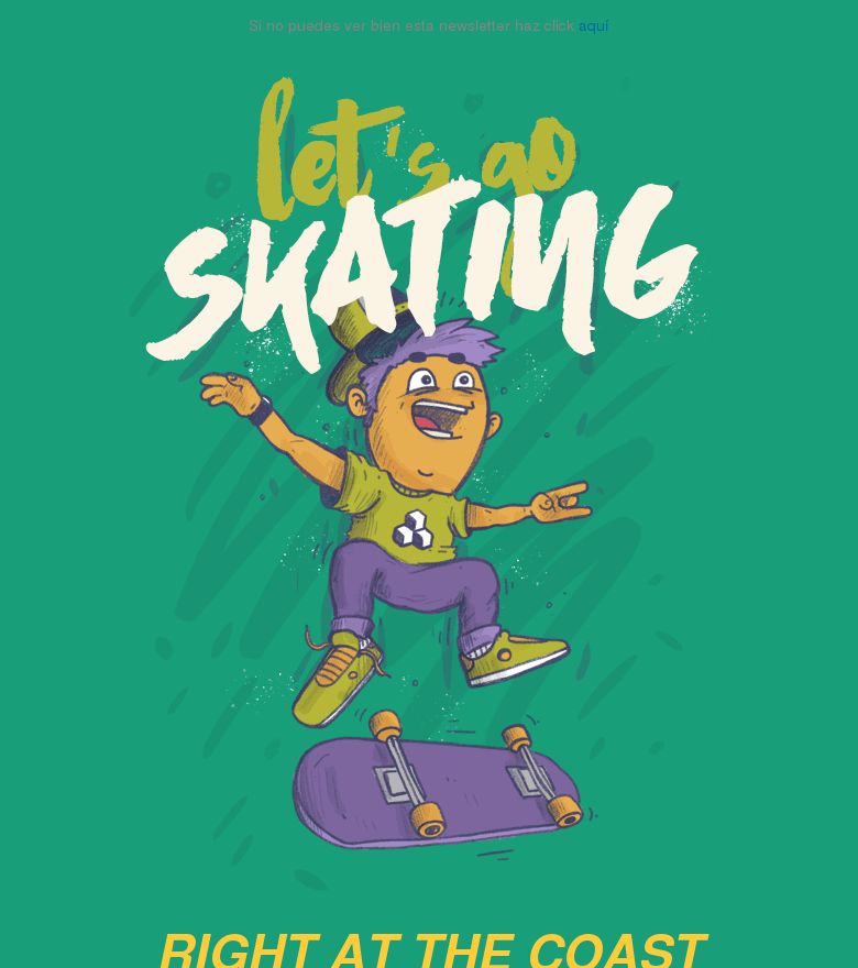 Plantilla email marketing Skate