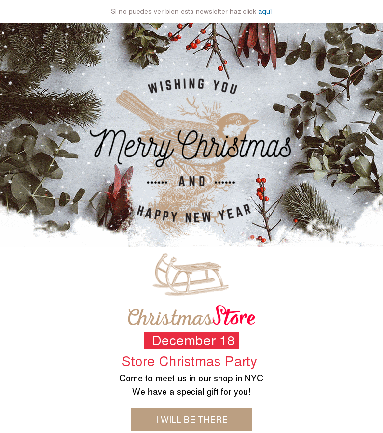 Plantilla email marketing Navidad tiendas