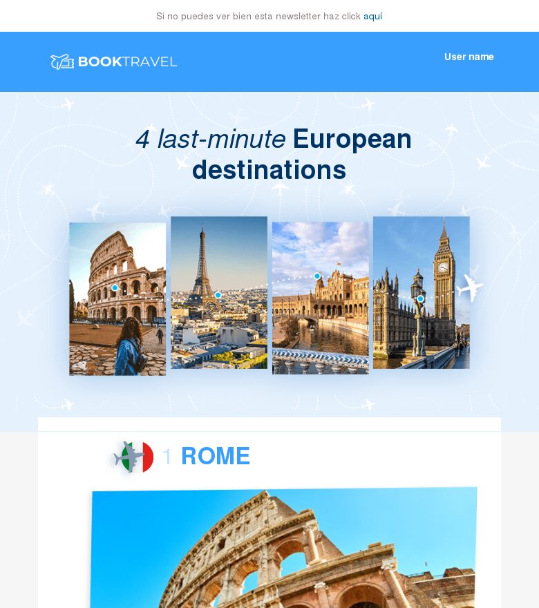 Plantilla email marketing Europa