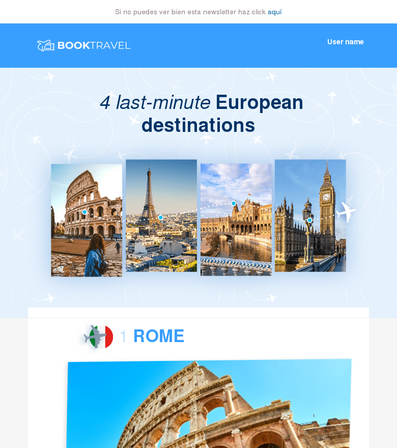 Plantilla email marketing Europa