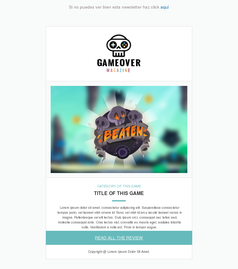 Plantilla email marketing Revista gamer