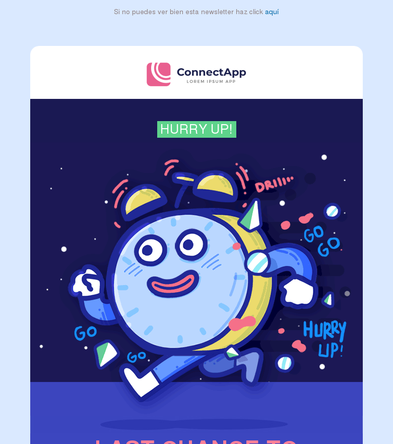 Plantilla email marketing Última oportunidad