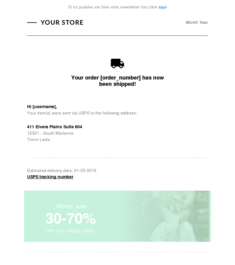 Plantilla email marketing Pedido en reparto