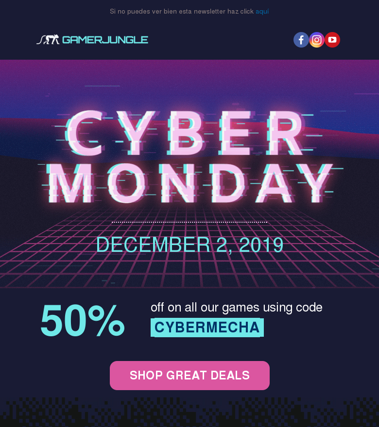 Plantilla email marketing Cyber monday promo