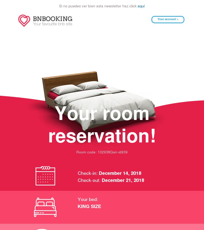 Plantilla email marketing Reserva