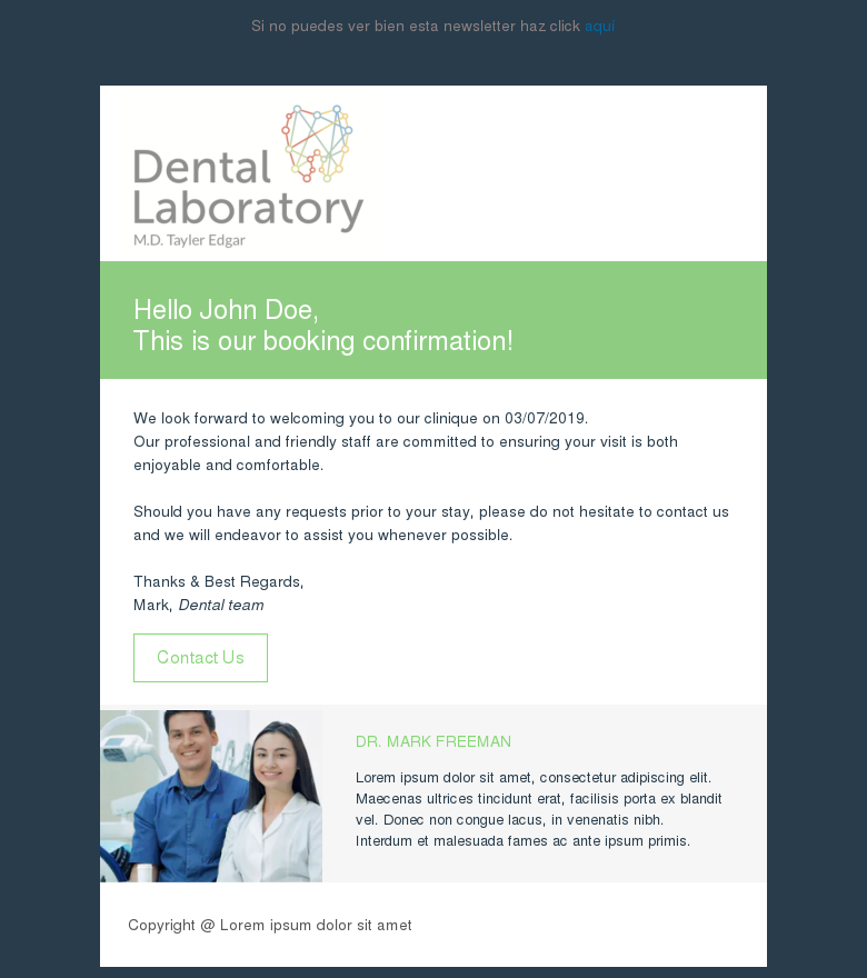 Plantilla email marketing Clínica dental