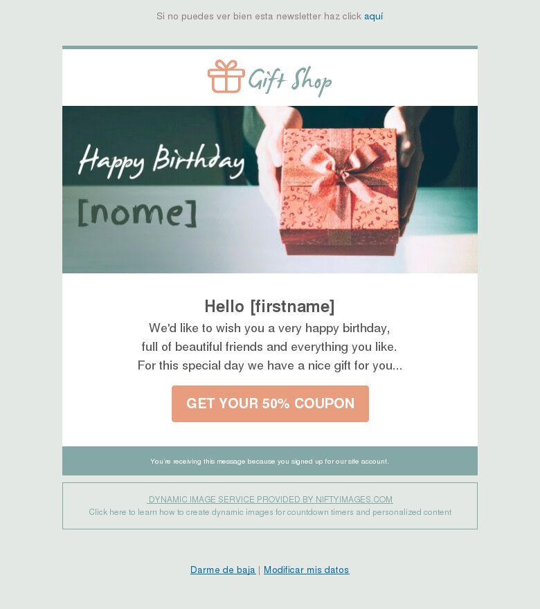 Plantilla email marketing Cumpleaños 2