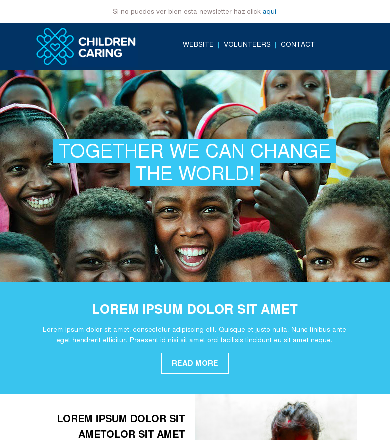 Plantilla email marketing ONG