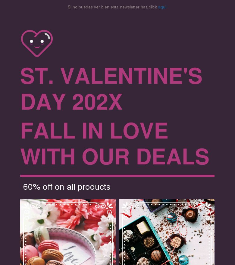Plantilla email marketing San Valentín