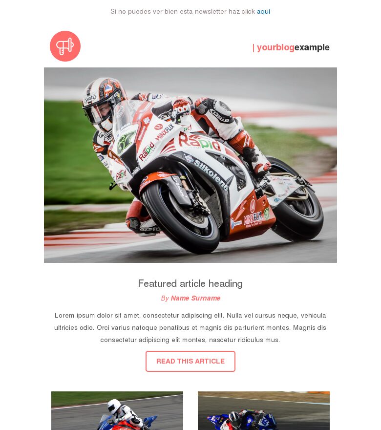 Plantilla email marketing Motos