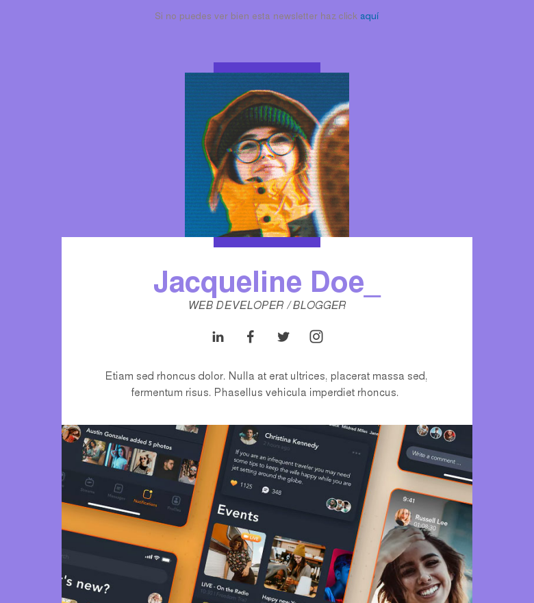 Template email marketing Presentación moderna