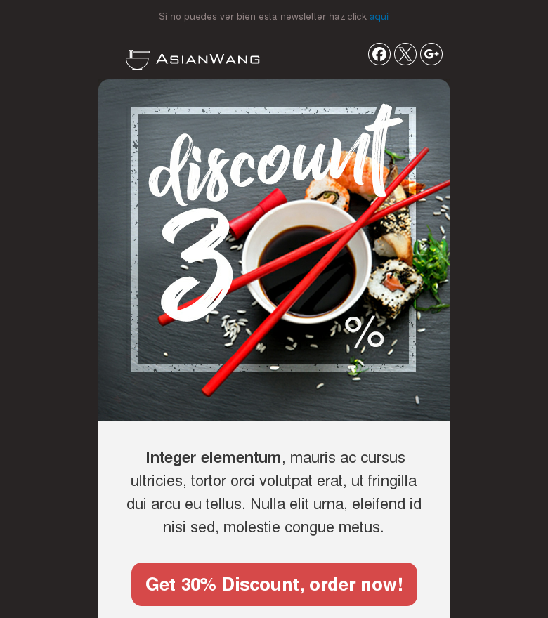 Plantilla email marketing Restaurante Asia