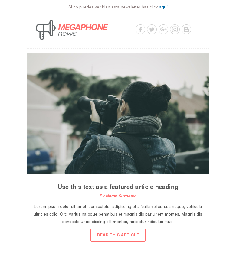 Plantilla email marketing Blog novedades