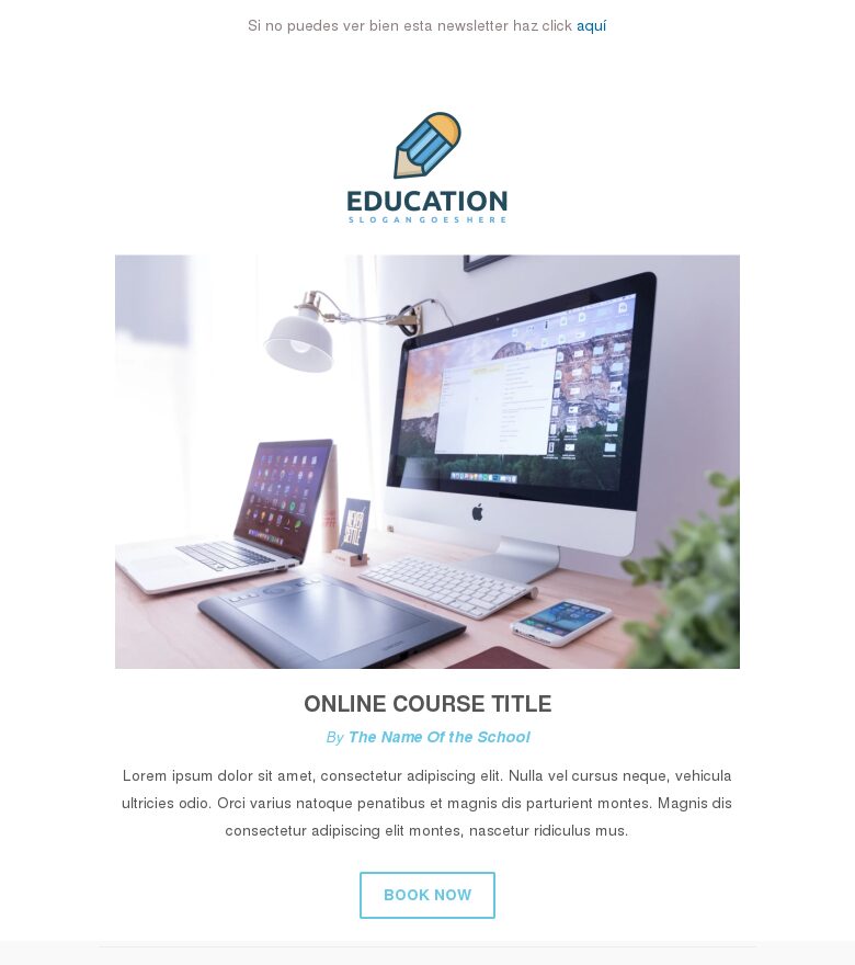 Plantilla email marketing Educación a distancia