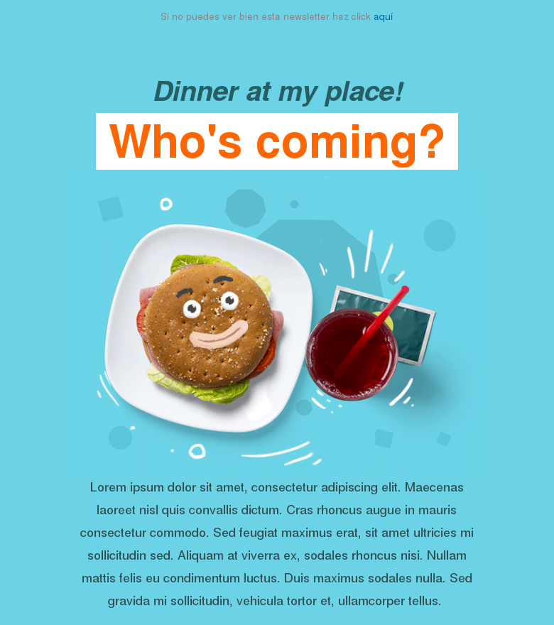 Plantilla email marketing Cenas