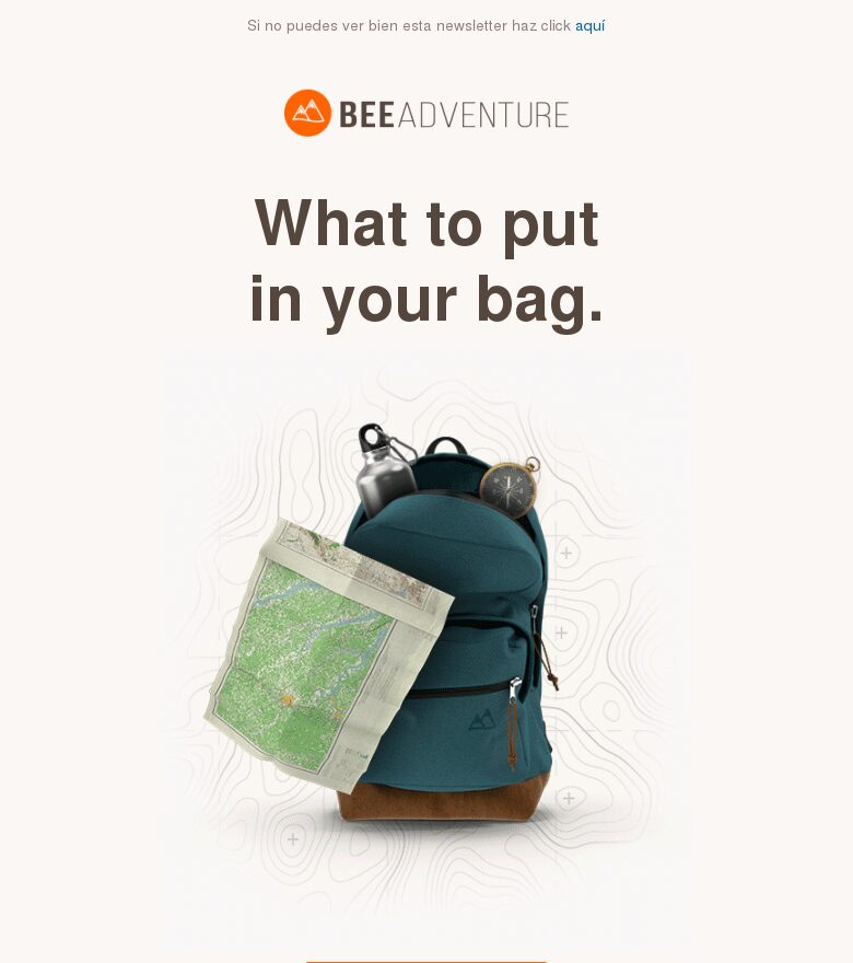 Plantilla email marketing Mochila viaje