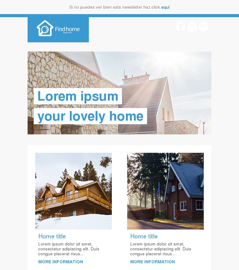 Email marketing template Inmobiliaria