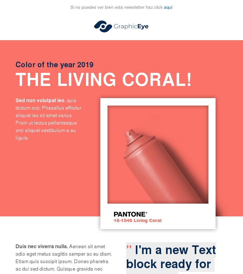 Plantilla email marketing Color del año