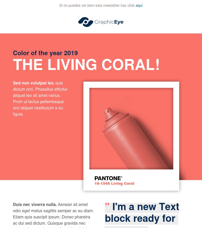 Plantilla email marketing Color del año