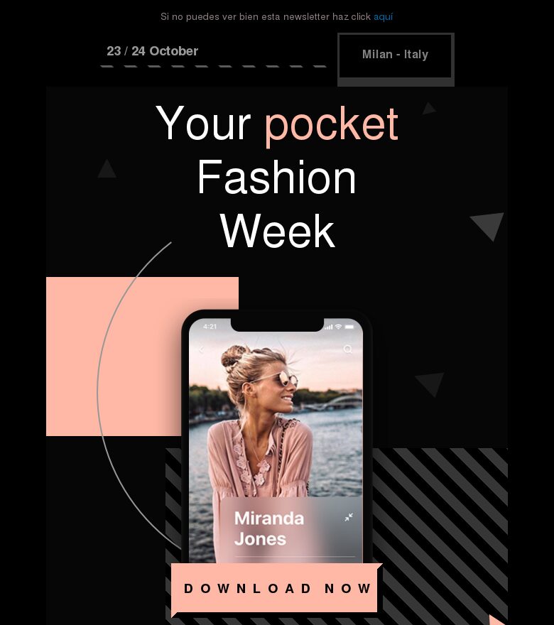 Plantilla email marketing Semana moda