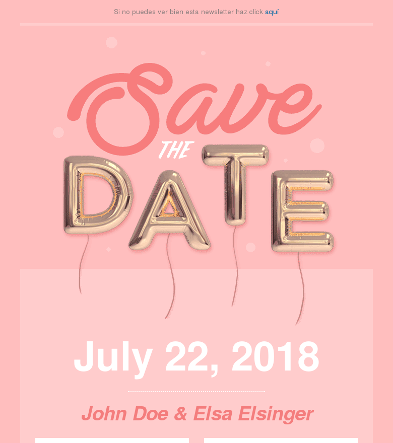 Plantilla email marketing Boda fecha