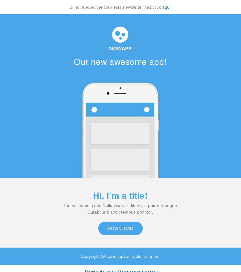 Plantilla email marketing App lanzamiento